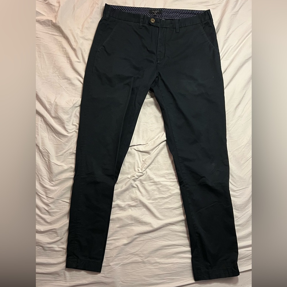 Ted Baker London Navy Blue Chinos Slim Fit